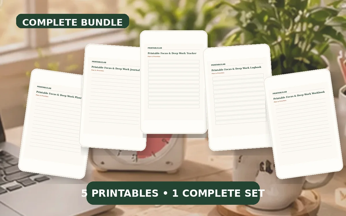 Complete Focus & Deep Work Printable Bundle cover