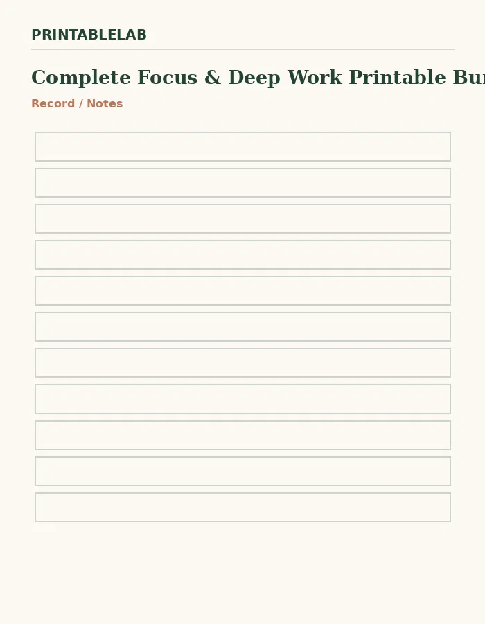 Complete Focus & Deep Work Printable Bundle preview 4