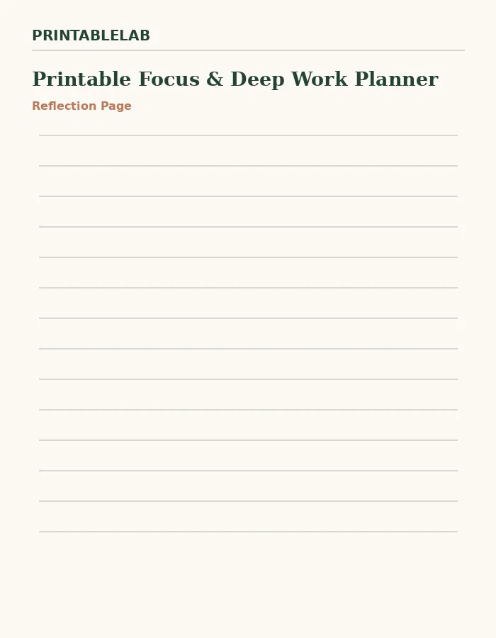 Printable Focus & Deep Work Planner preview 2