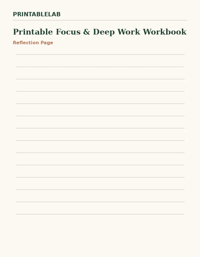 Printable Focus & Deep Work Workbook preview 2