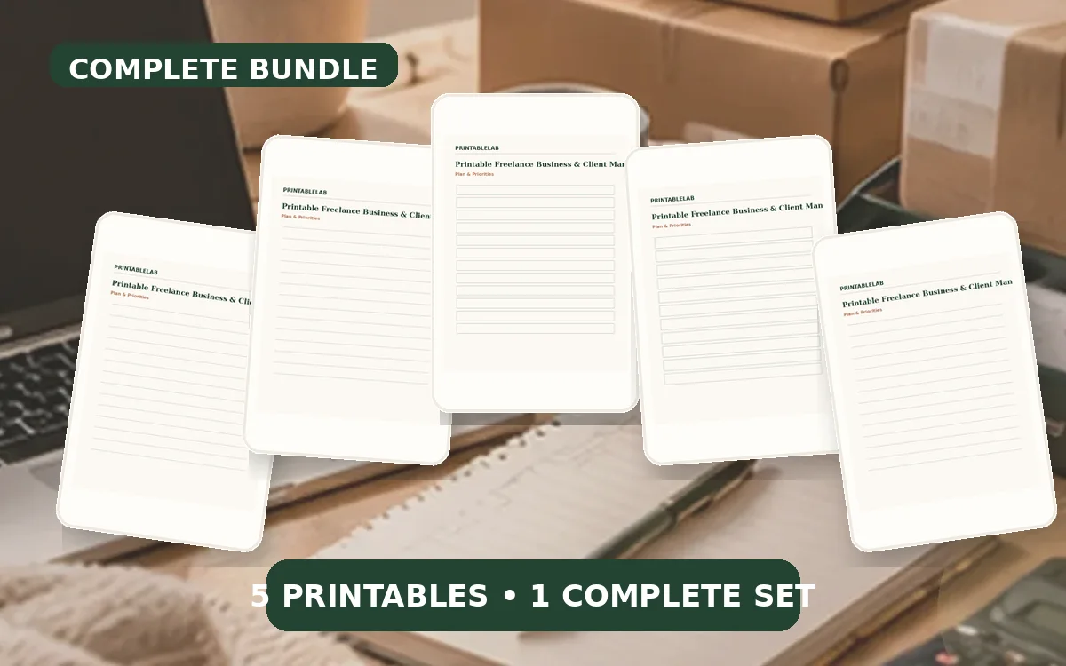 Complete Freelance Business & Client Management Printable Bundle cover