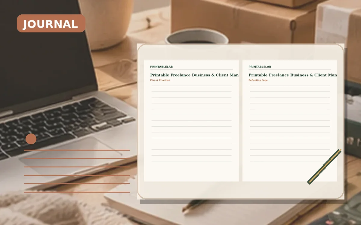 Printable Freelance Business & Client Management Journal cover