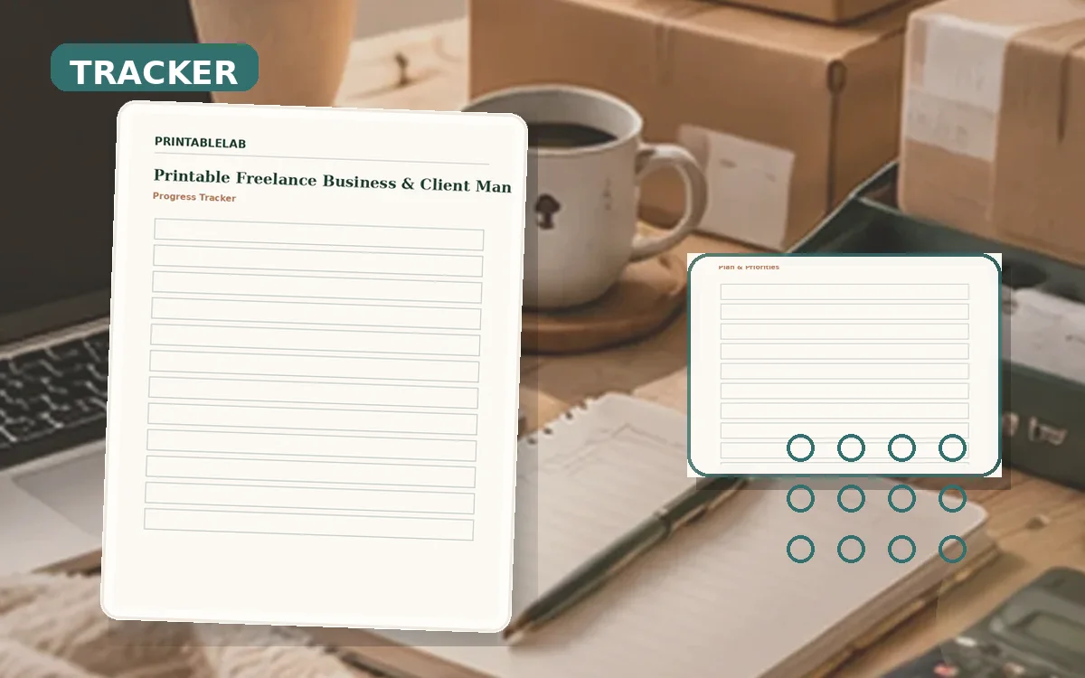 Printable Freelance Business & Client Management Tracker cover