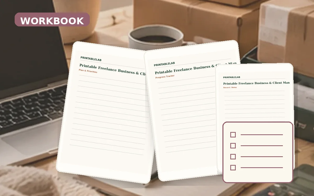 Printable Freelance Business & Client Management Workbook cover