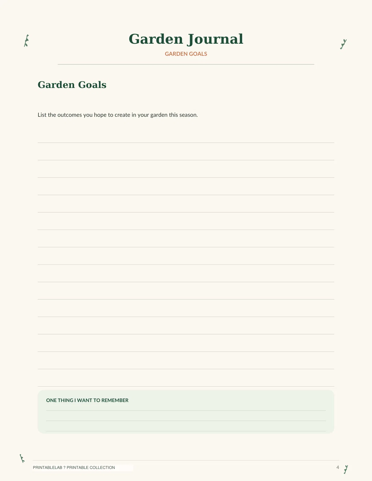 Printable Garden Journal & Seasonal Gardening Notes preview 3