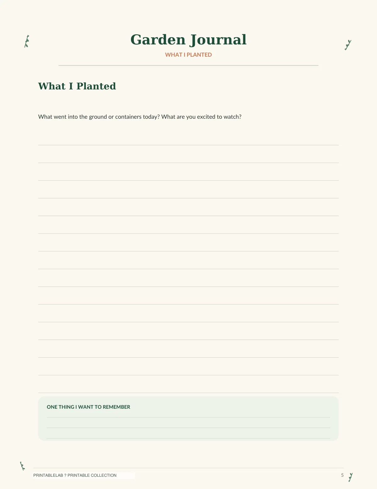 Printable Garden Journal & Seasonal Gardening Notes preview 4