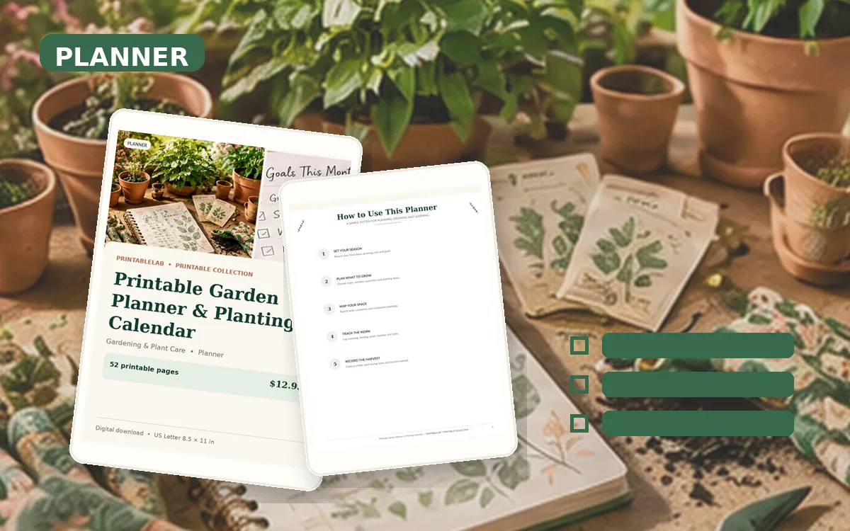 Printable Garden Planner & Planting Calendar cover
