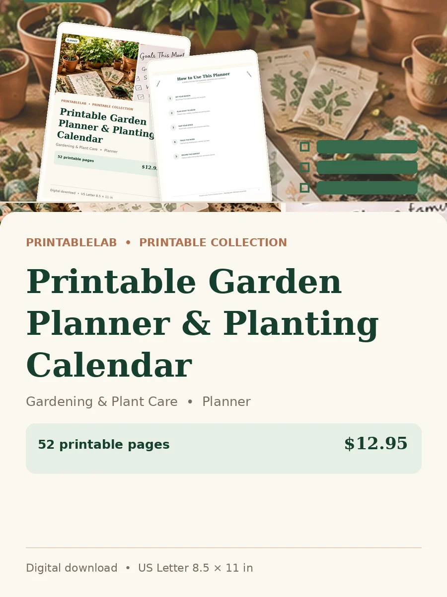 Printable Garden Planner & Planting Calendar cover