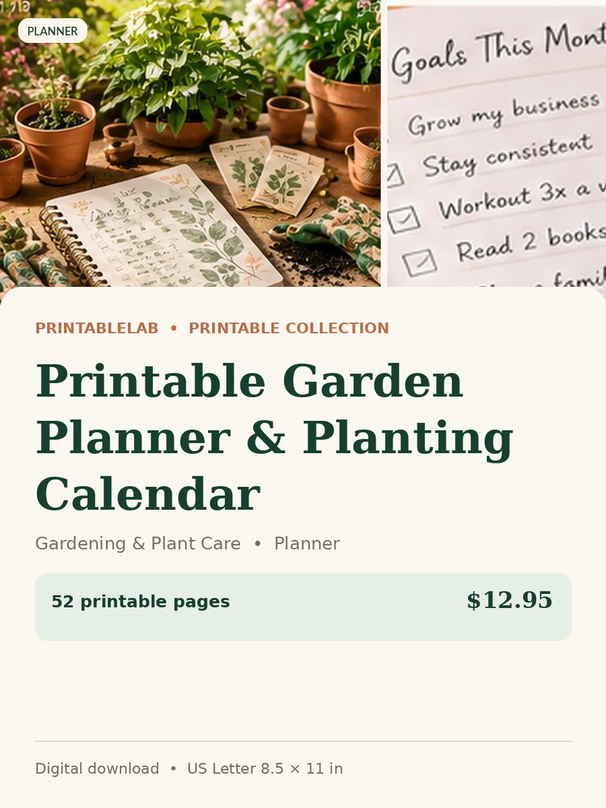 Printable Garden Planner & Planting Calendar preview 1