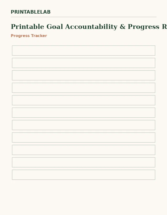 Printable Goal Accountability & Progress Reviews Logbook preview 3