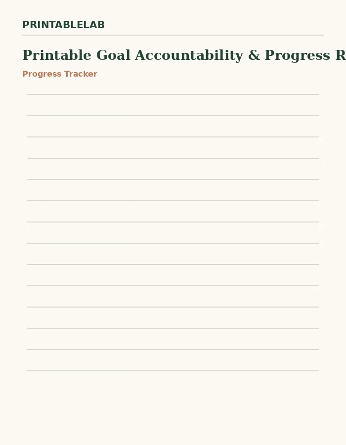 Printable Goal Accountability & Progress Reviews Planner preview 3