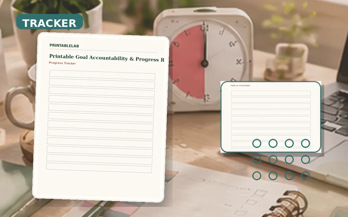 Printable Goal Accountability & Progress Reviews Tracker cover