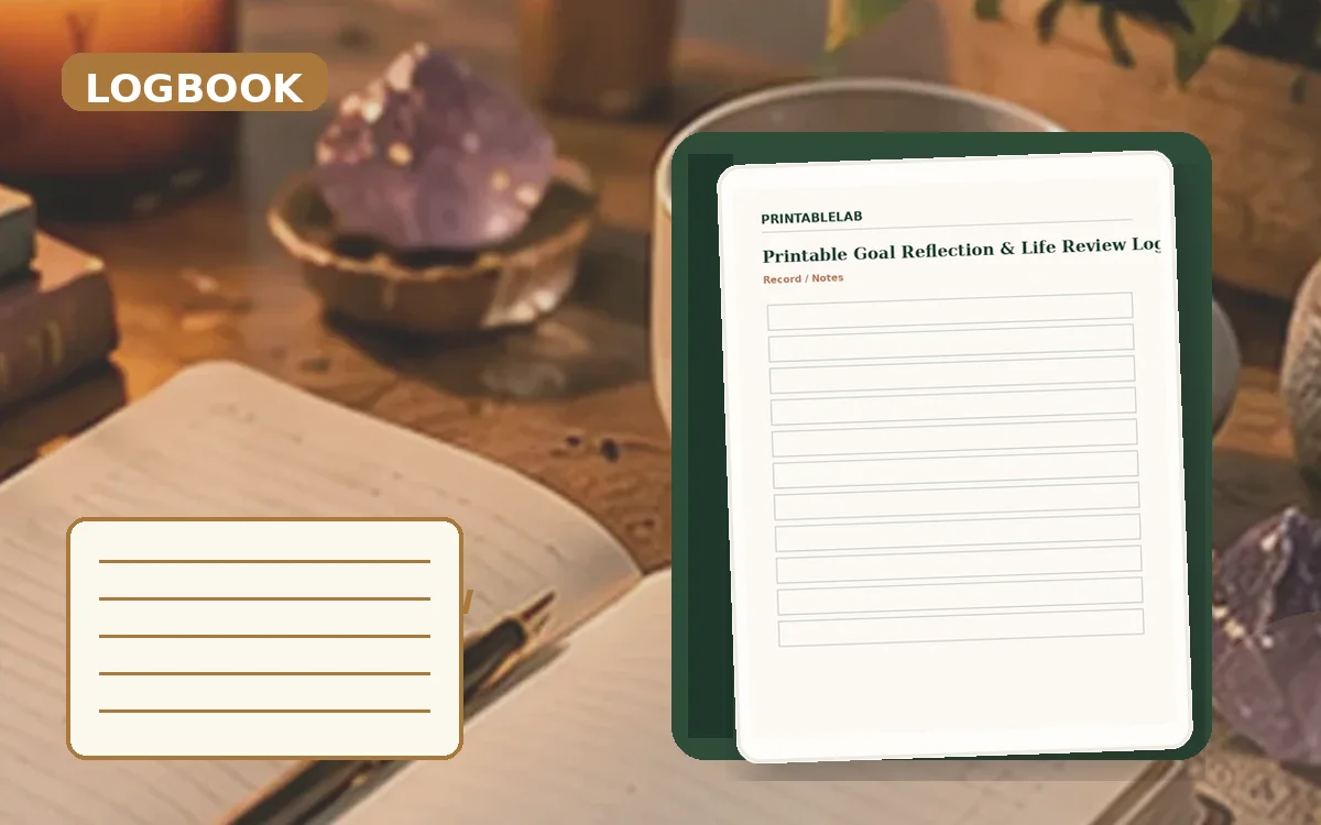 Printable Goal Reflection & Life Review Logbook cover