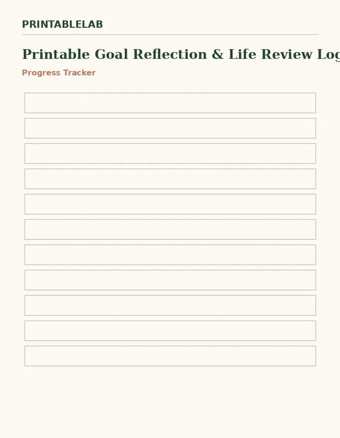 Printable Goal Reflection & Life Review Logbook preview 3