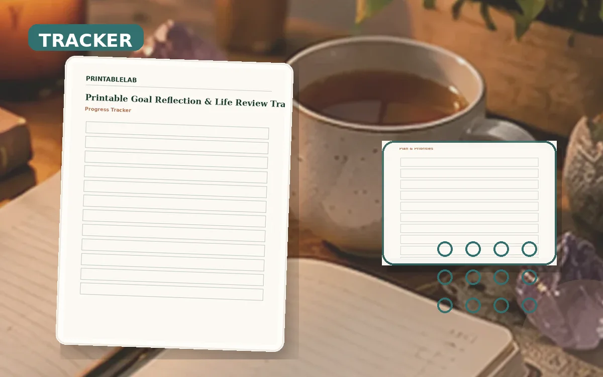 Printable Goal Reflection & Life Review Tracker cover
