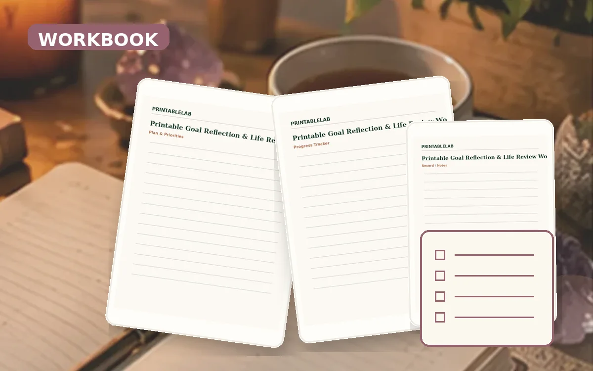 Printable Goal Reflection & Life Review Workbook cover