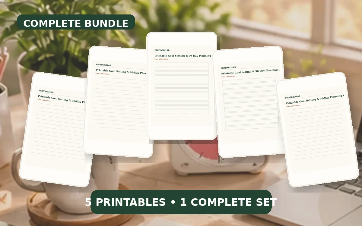 Complete Goal Setting & 90-Day Planning Printable Bundle cover