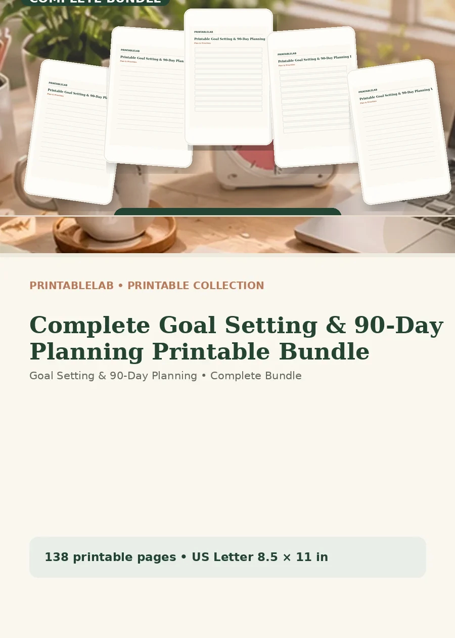 Complete Goal Setting & 90-Day Planning Printable Bundle cover