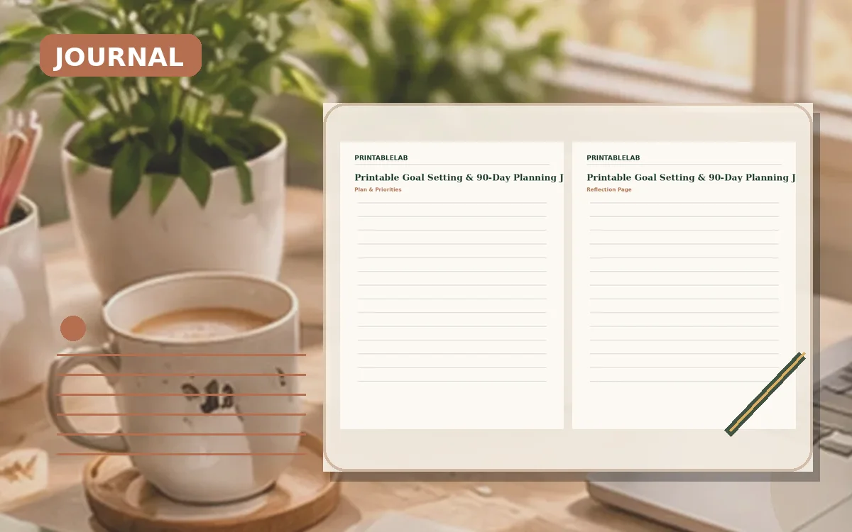 Printable Goal Setting & 90-Day Planning Journal cover
