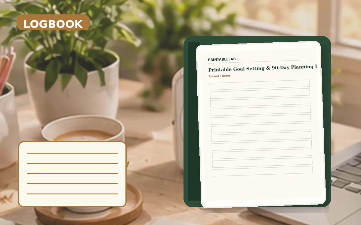 Printable Goal Setting & 90-Day Planning Logbook cover