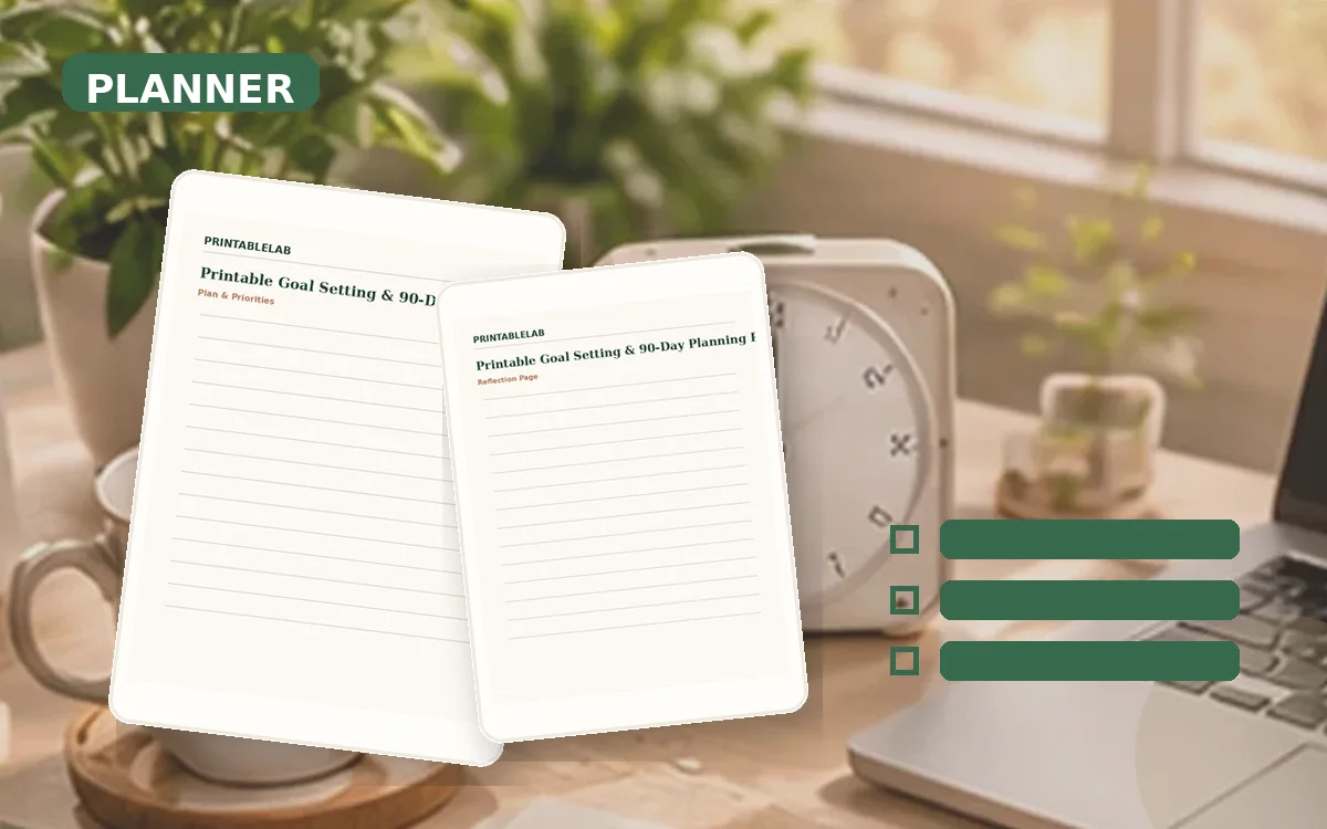 Printable Goal Setting & 90-Day Planning Planner cover