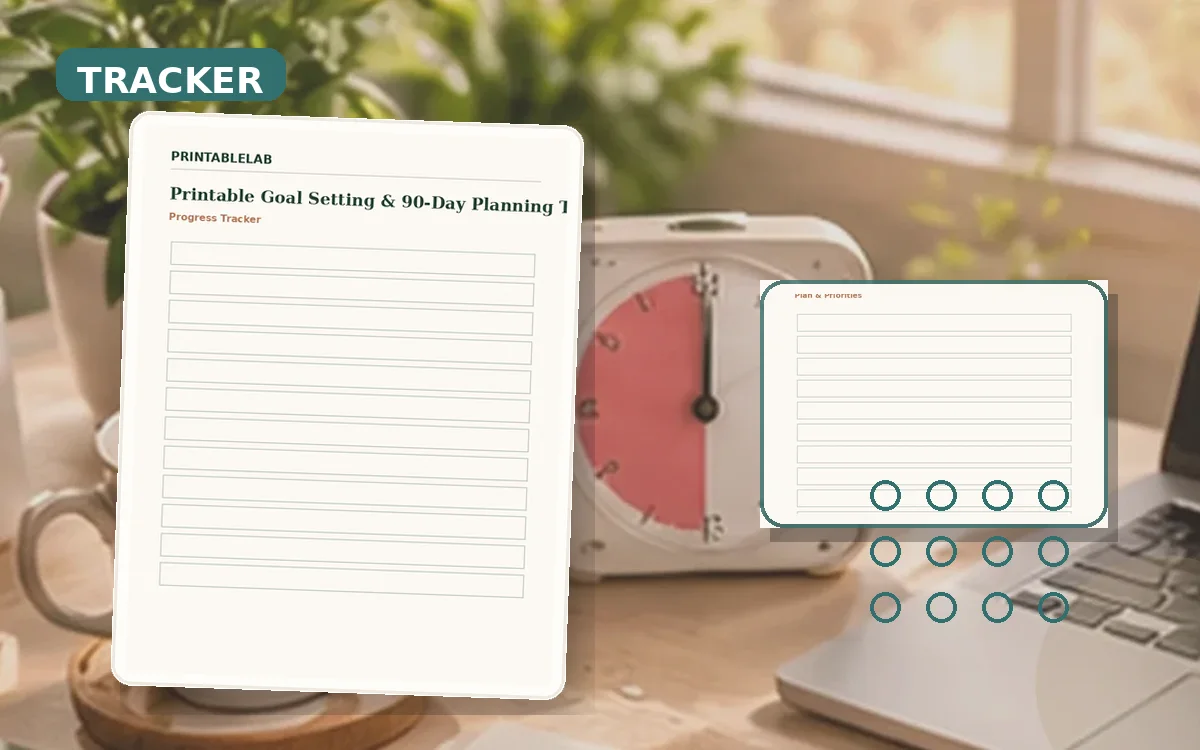 Printable Goal Setting & 90-Day Planning Tracker cover