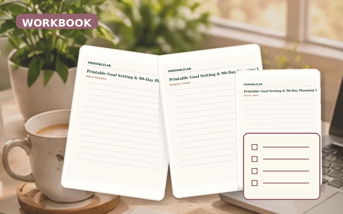 Printable Goal Setting & 90-Day Planning Workbook cover