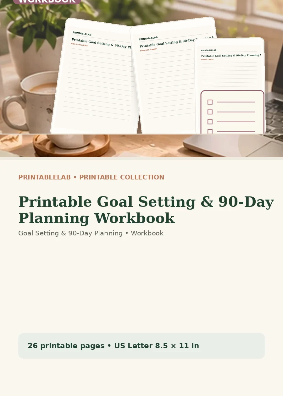 Printable Goal Setting & 90-Day Planning Workbook cover