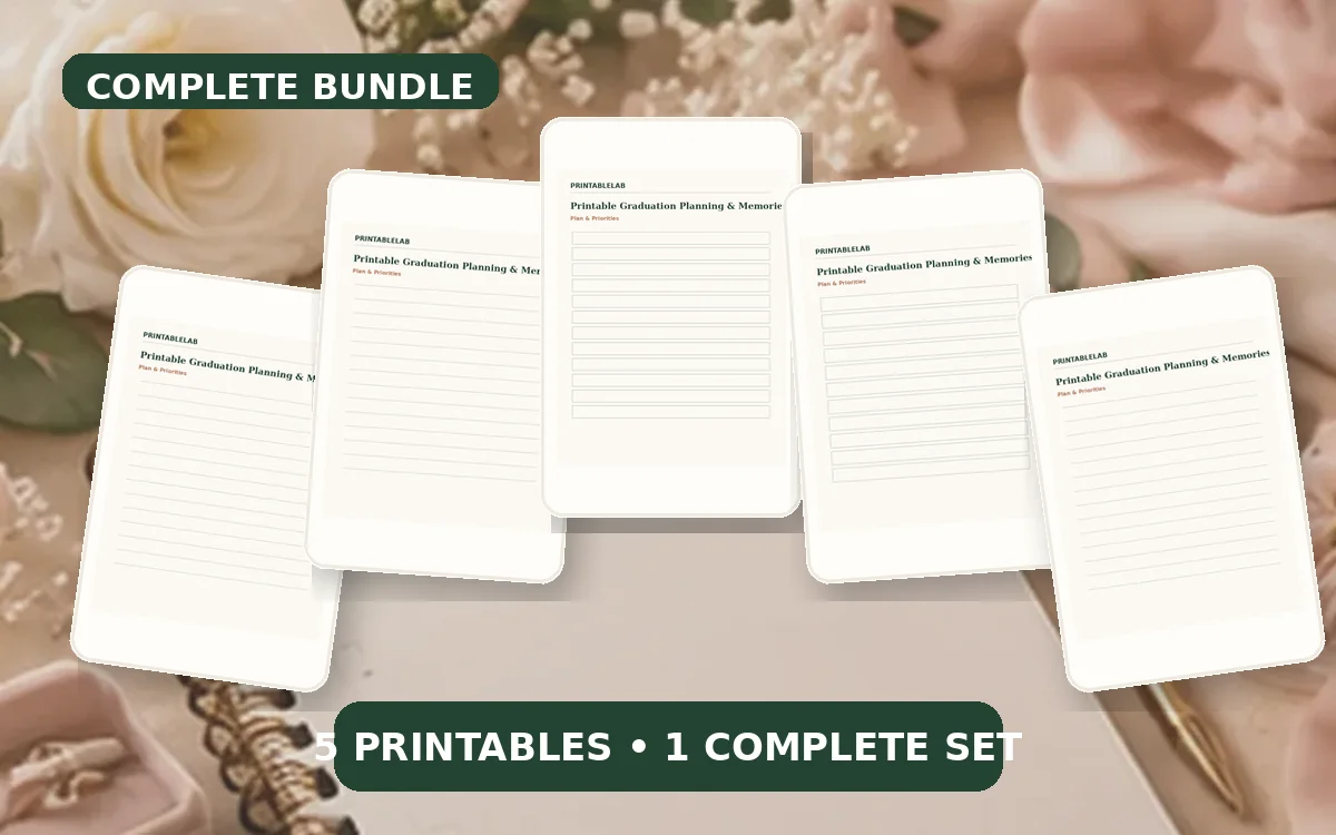 Complete Graduation Planning & Memories Printable Bundle cover