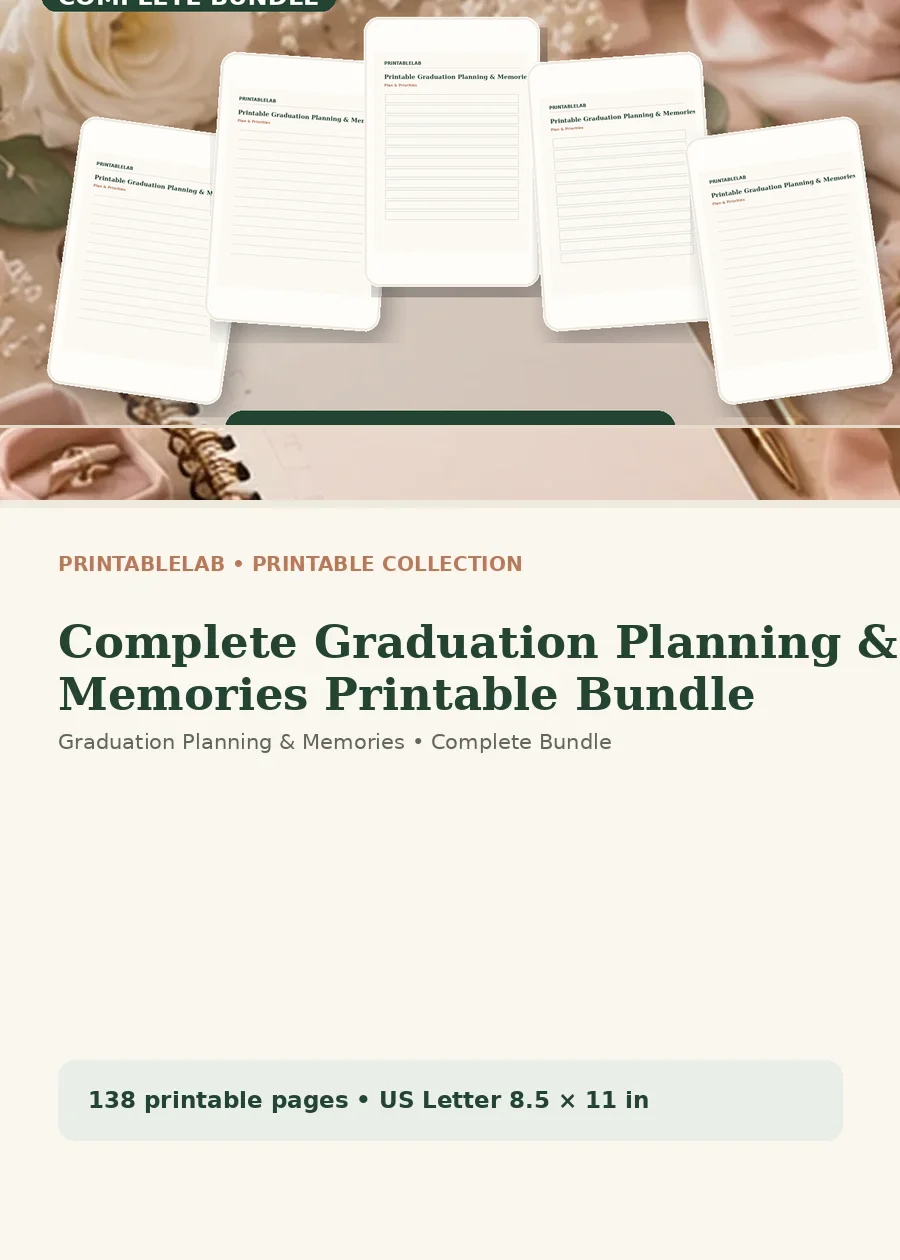 Complete Graduation Planning & Memories Printable Bundle cover