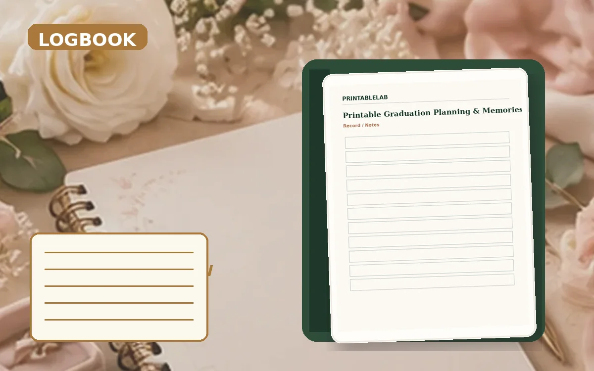 Printable Graduation Planning & Memories Logbook cover