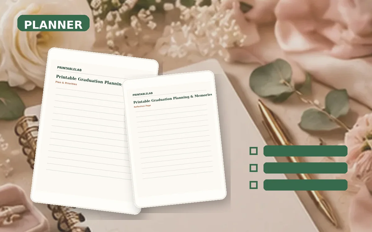 Printable Graduation Planning & Memories Planner cover
