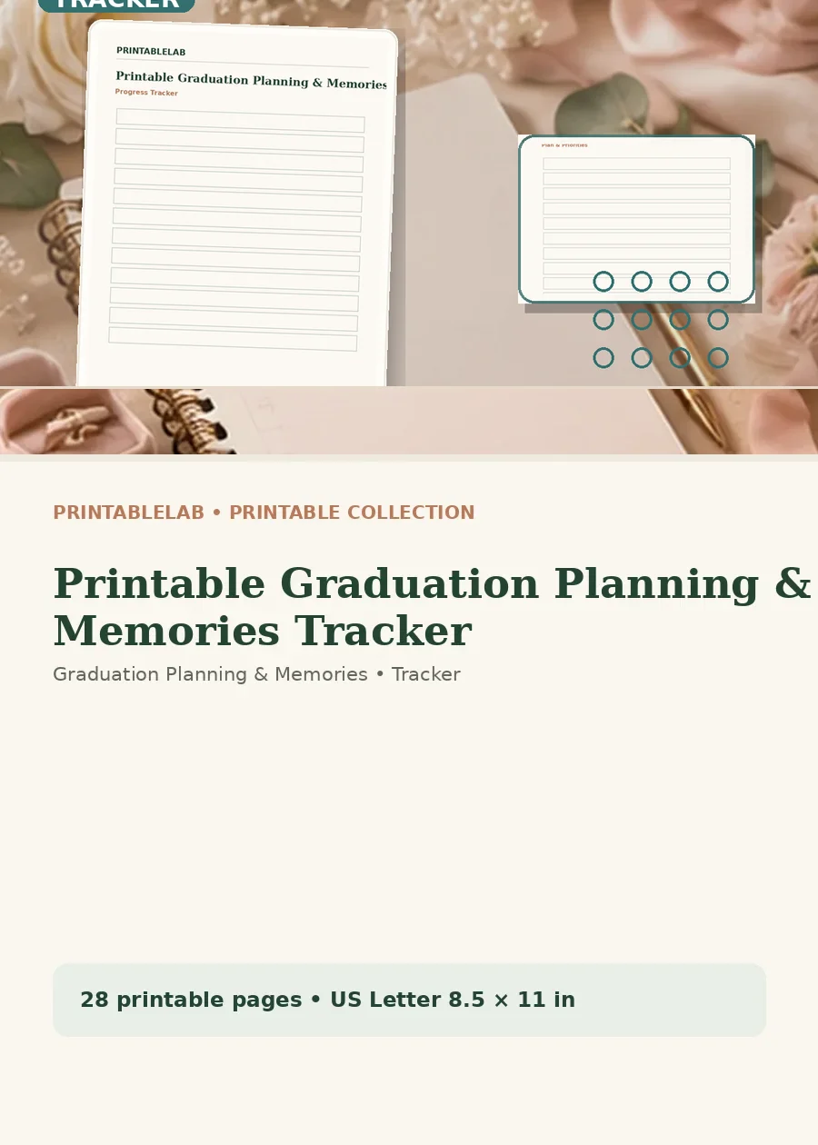 Printable Graduation Planning & Memories Tracker cover