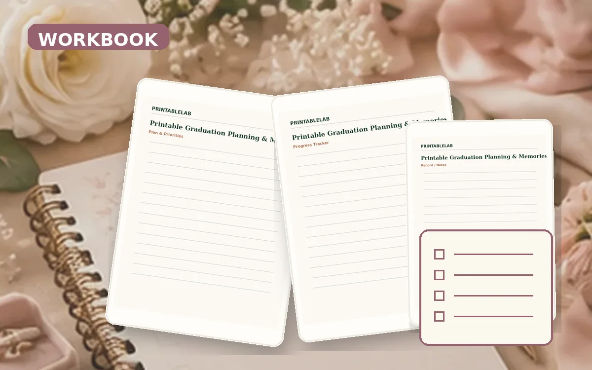 Printable Graduation Planning & Memories Workbook cover