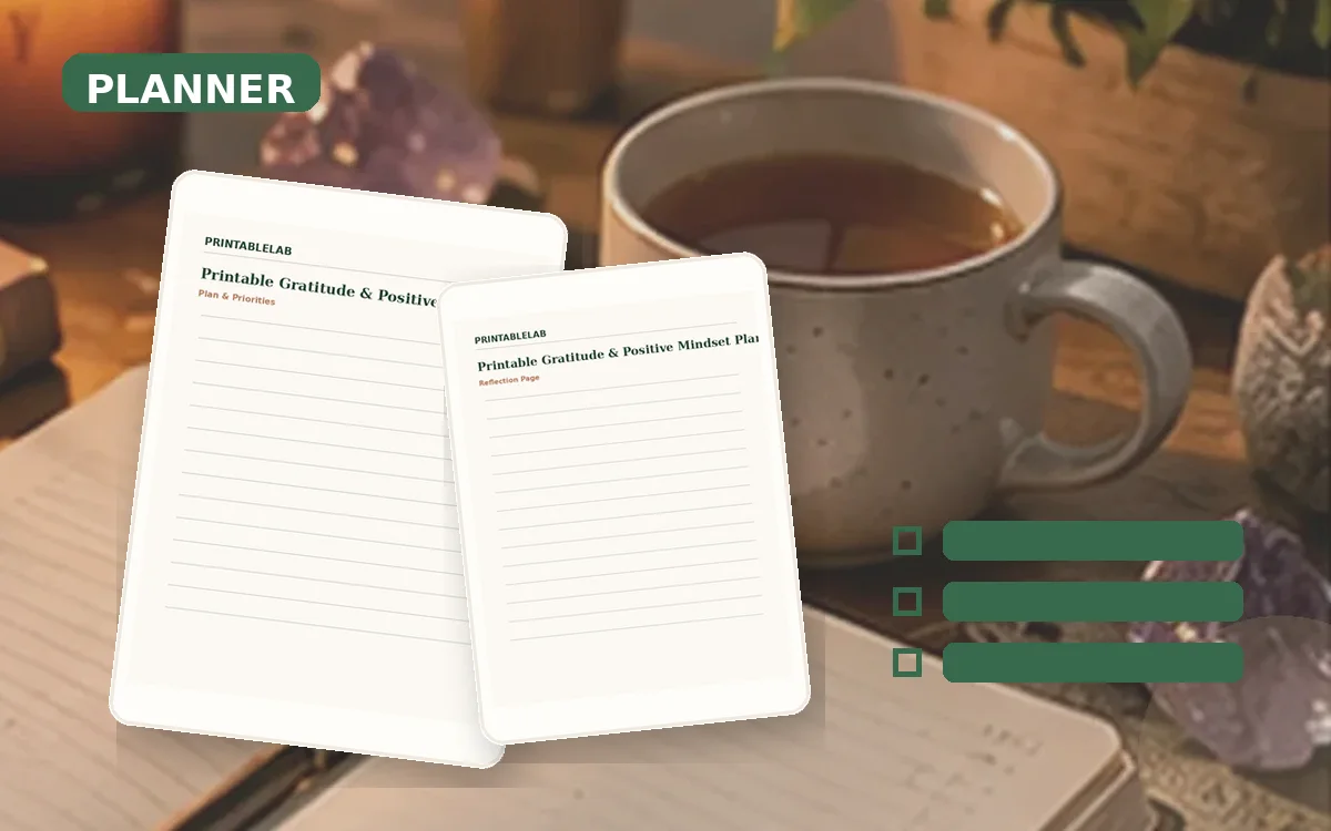 Printable Gratitude & Positive Mindset Planner cover