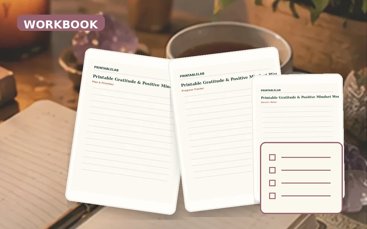 Printable Gratitude & Positive Mindset Workbook cover
