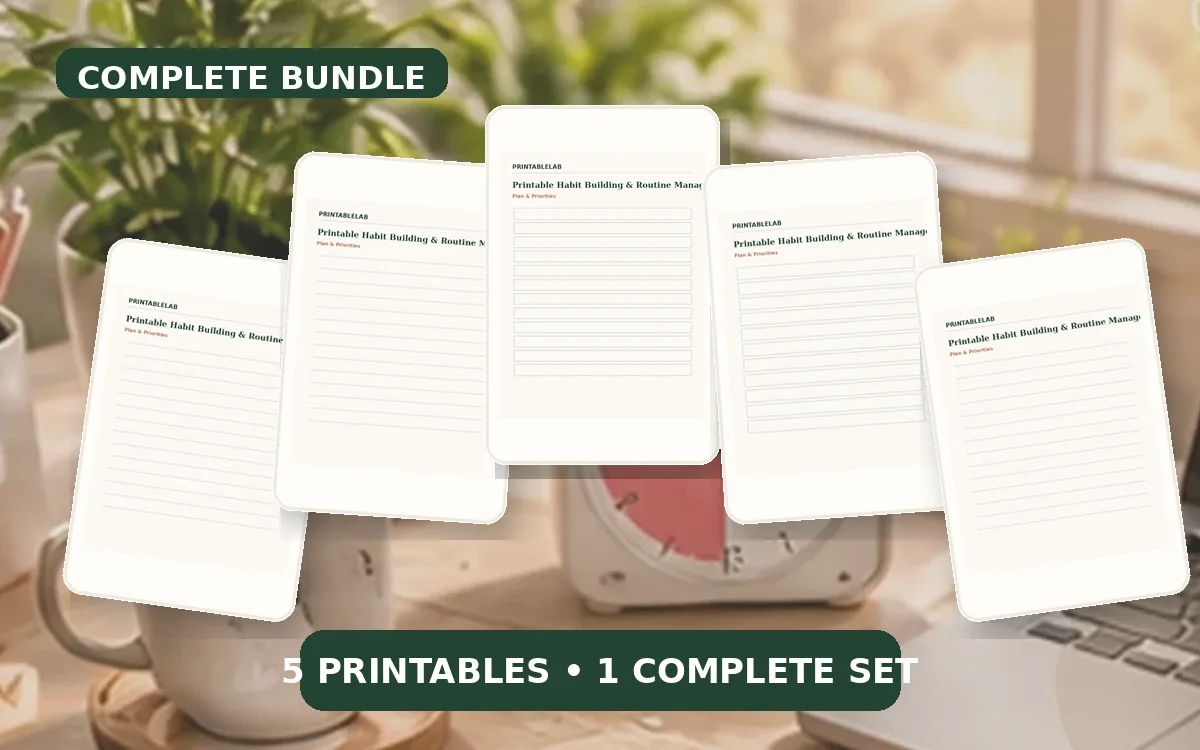 Complete Habit Building & Routine Management Printable Bundle cover