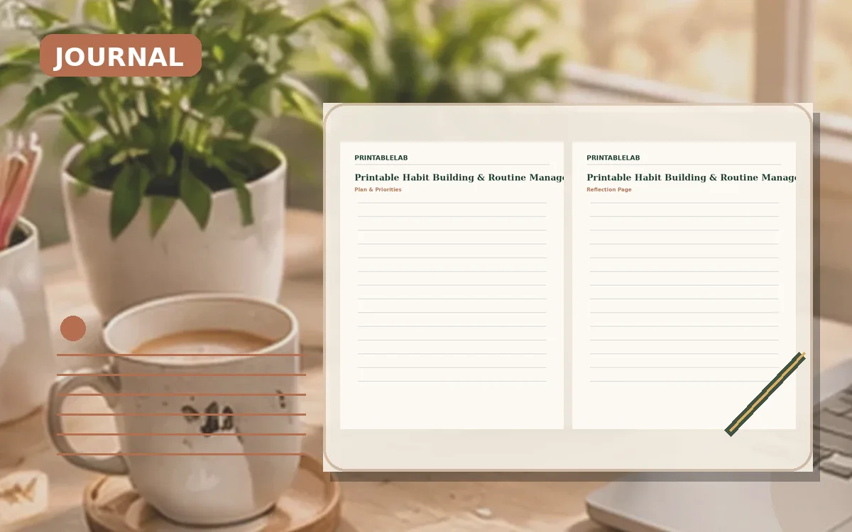 Printable Habit Building & Routine Management Journal cover