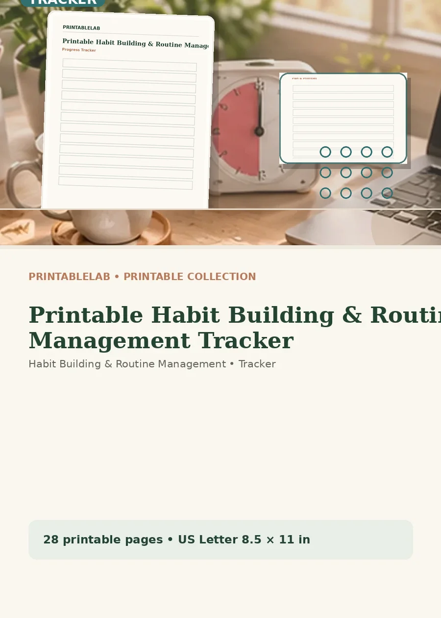 Printable Habit Building & Routine Management Tracker cover