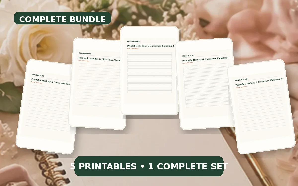 Complete Holiday & Christmas Planning Printable Bundle cover