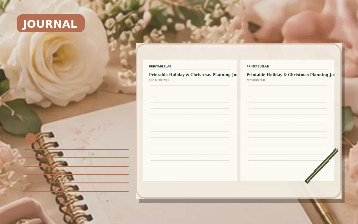Printable Holiday & Christmas Planning Journal cover