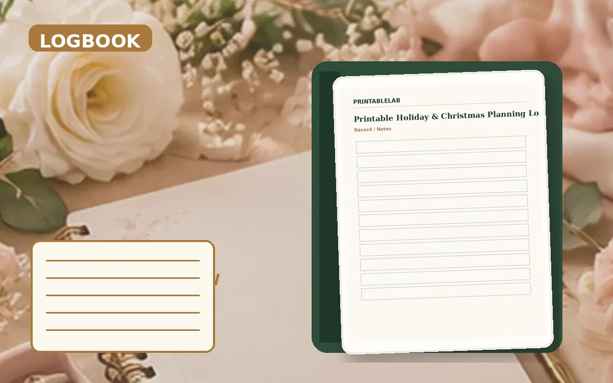 Printable Holiday & Christmas Planning Logbook cover