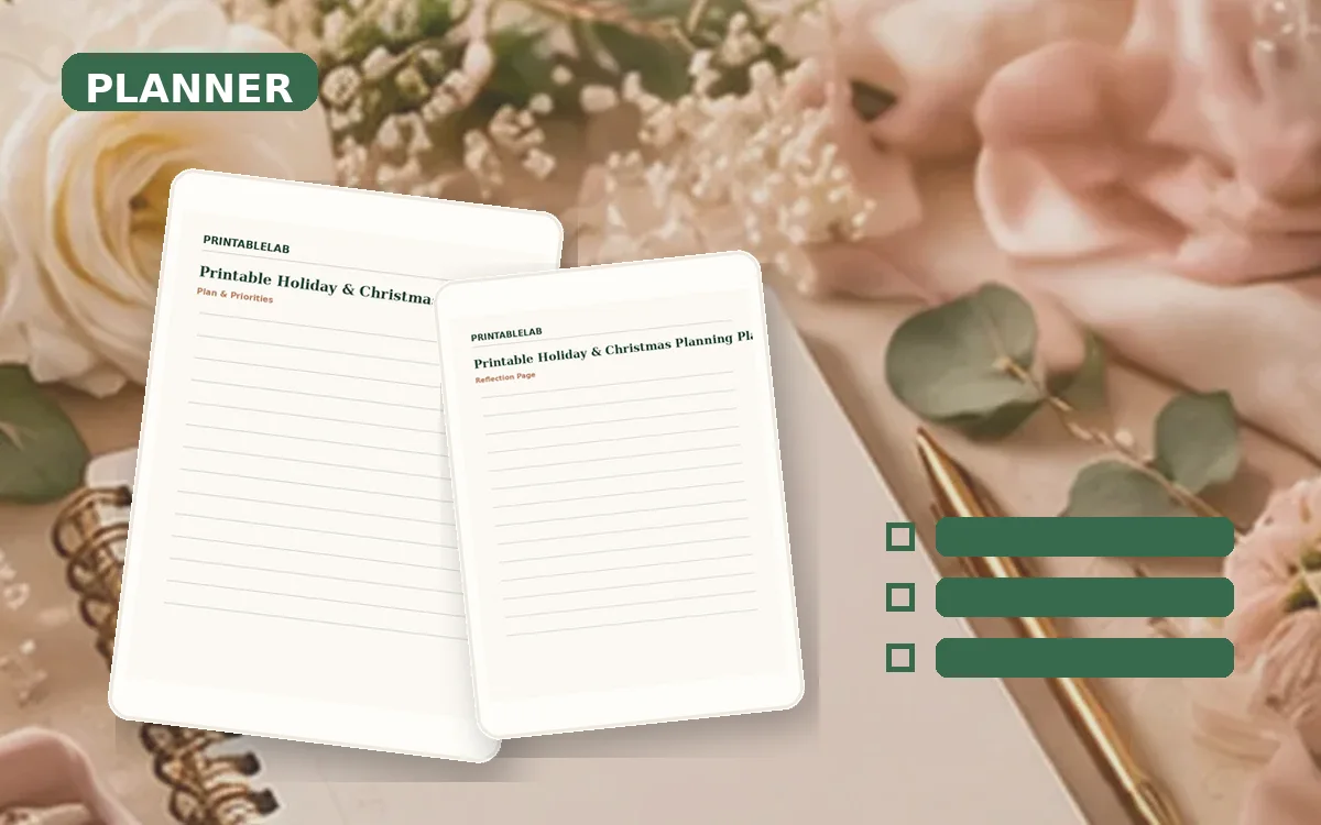 Printable Holiday & Christmas Planning Planner cover