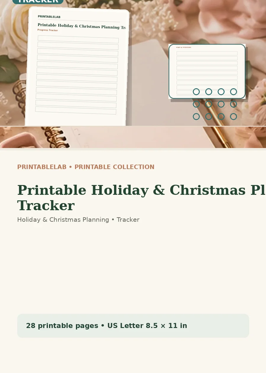 Printable Holiday & Christmas Planning Tracker cover