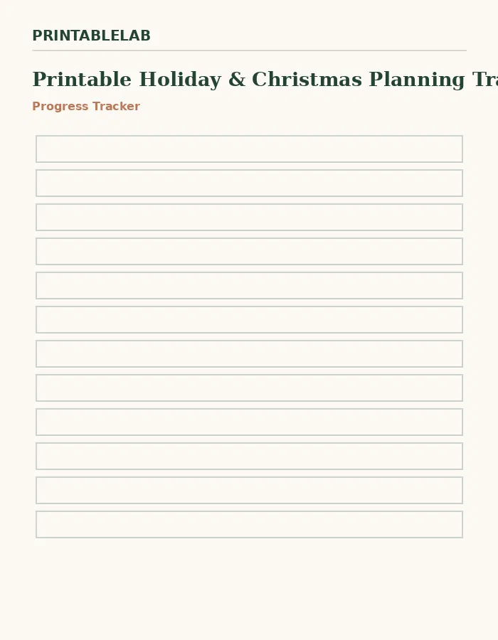 Printable Holiday & Christmas Planning Tracker preview 3