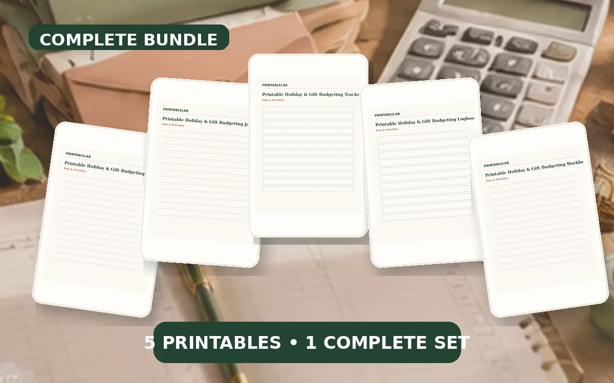Complete Holiday & Gift Budgeting Printable Bundle cover