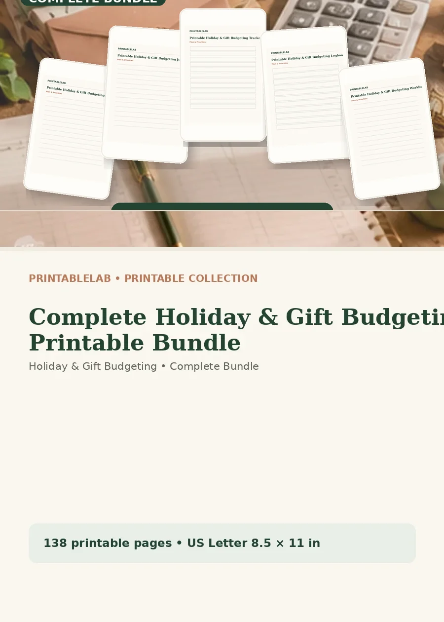 Complete Holiday & Gift Budgeting Printable Bundle cover