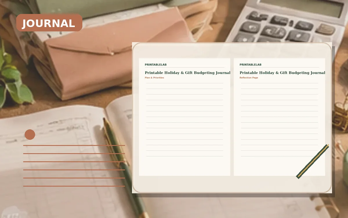 Printable Holiday & Gift Budgeting Journal cover