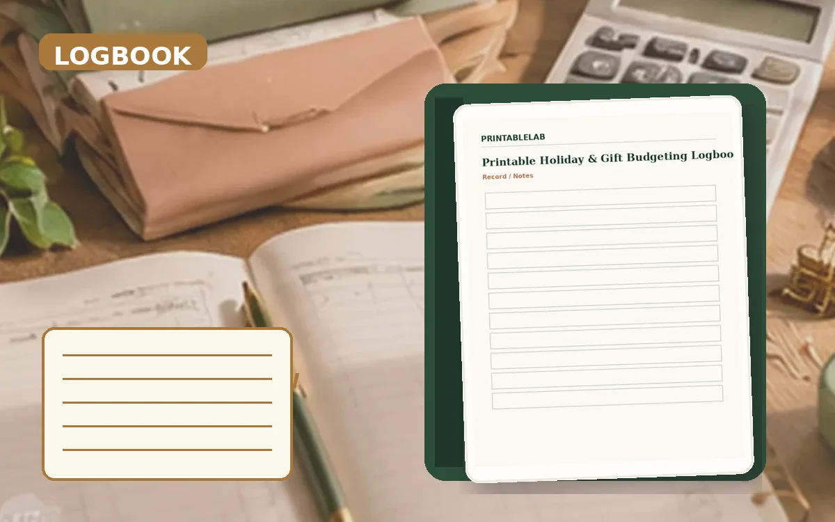 Printable Holiday & Gift Budgeting Logbook cover