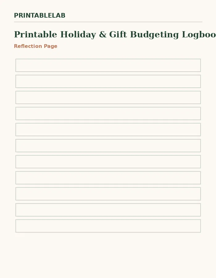 Printable Holiday & Gift Budgeting Logbook preview 2